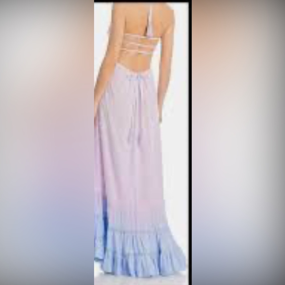 Tiare Hawaii  Pink and Blue Maxi Dress